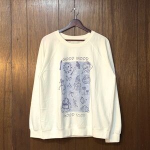 Wallflower "Good Mood Good Food" Graphic Sweatshirt — Women's M